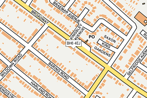 BH6 4EJ map - OS OpenMap – Local (Ordnance Survey)