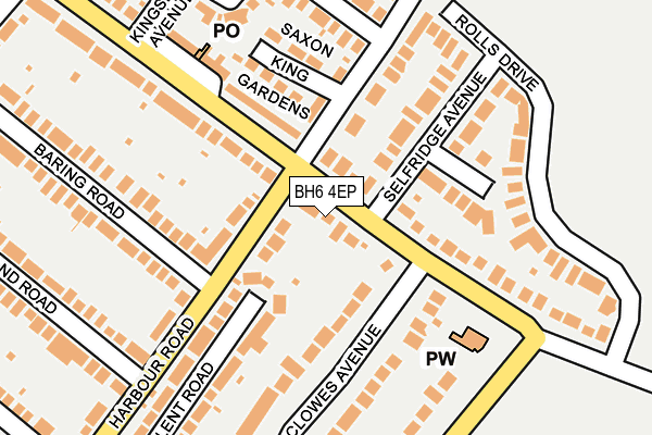 BH6 4EP map - OS OpenMap – Local (Ordnance Survey)