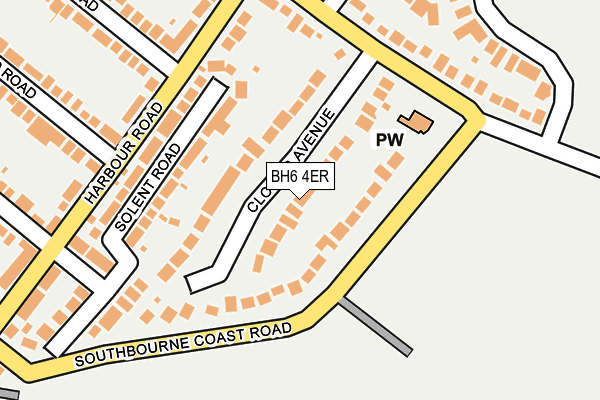 BH6 4ER map - OS OpenMap – Local (Ordnance Survey)