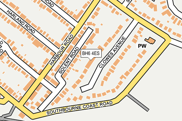 BH6 4ES map - OS OpenMap – Local (Ordnance Survey)