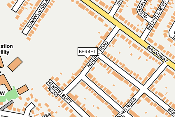 BH6 4ET map - OS OpenMap – Local (Ordnance Survey)
