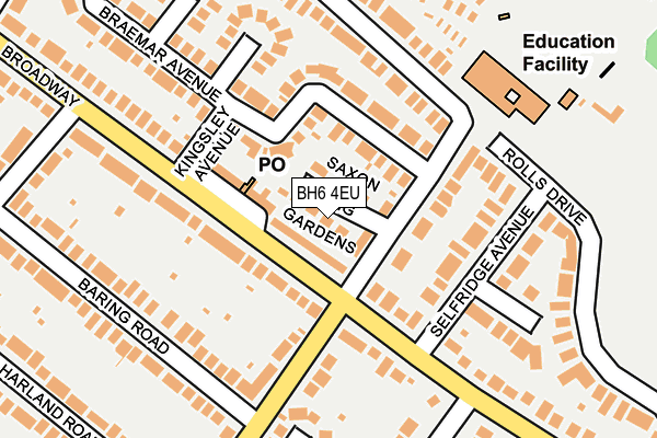 BH6 4EU map - OS OpenMap – Local (Ordnance Survey)
