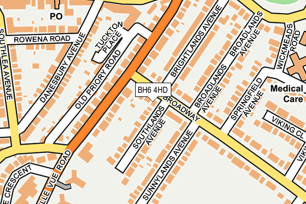 BH6 4HD map - OS OpenMap – Local (Ordnance Survey)