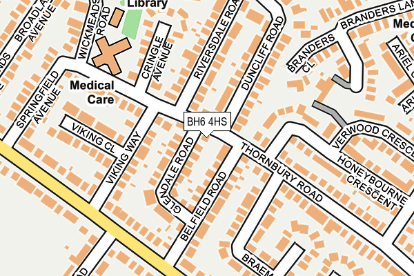 BH6 4HS map - OS OpenMap – Local (Ordnance Survey)