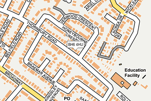 BH6 4HU map - OS OpenMap – Local (Ordnance Survey)