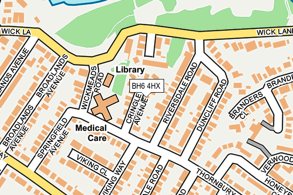 BH6 4HX map - OS OpenMap – Local (Ordnance Survey)