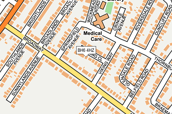 BH6 4HZ map - OS OpenMap – Local (Ordnance Survey)