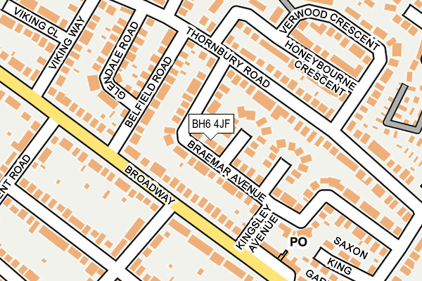 BH6 4JF map - OS OpenMap – Local (Ordnance Survey)