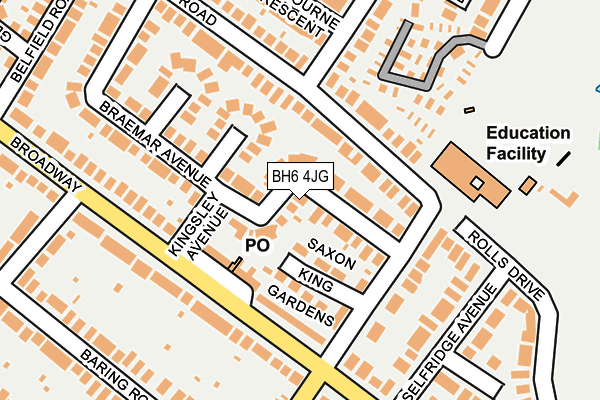 BH6 4JG map - OS OpenMap – Local (Ordnance Survey)