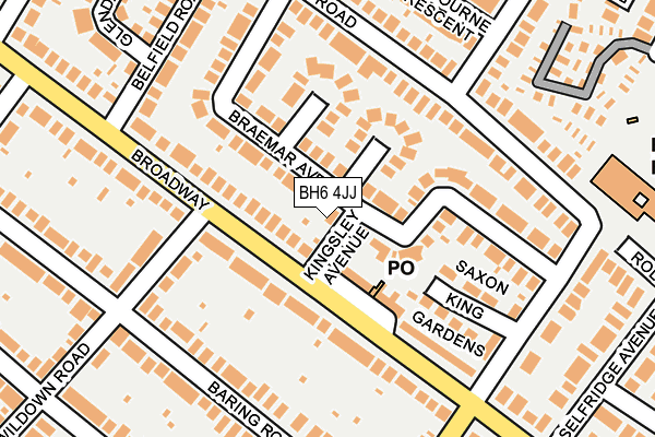 BH6 4JJ map - OS OpenMap – Local (Ordnance Survey)