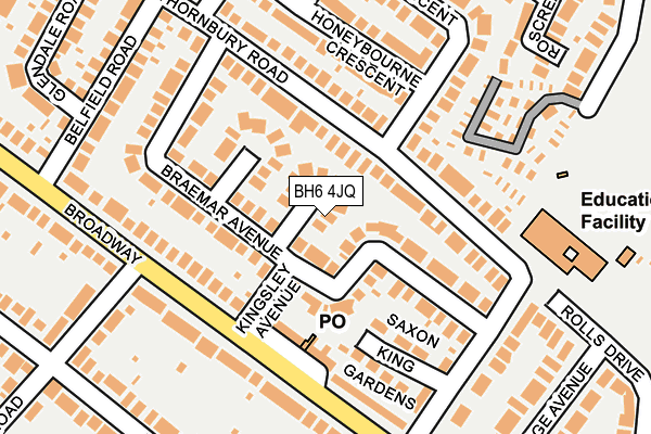 BH6 4JQ map - OS OpenMap – Local (Ordnance Survey)