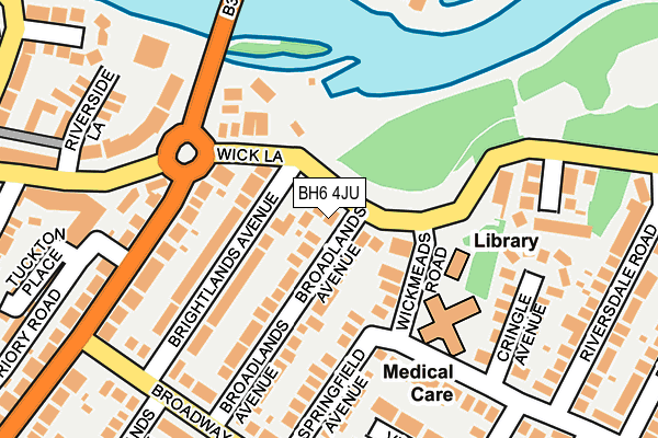 BH6 4JU map - OS OpenMap – Local (Ordnance Survey)