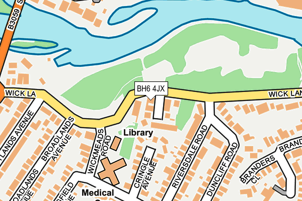 BH6 4JX map - OS OpenMap – Local (Ordnance Survey)