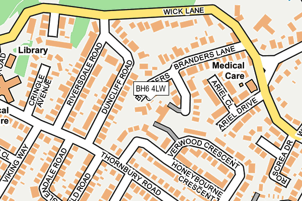 BH6 4LW map - OS OpenMap – Local (Ordnance Survey)