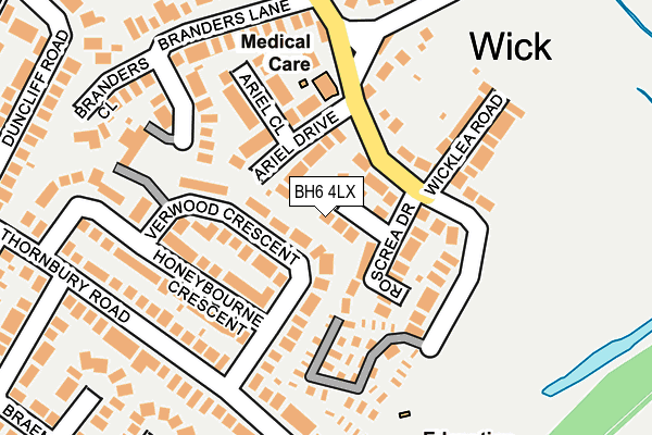 BH6 4LX map - OS OpenMap – Local (Ordnance Survey)