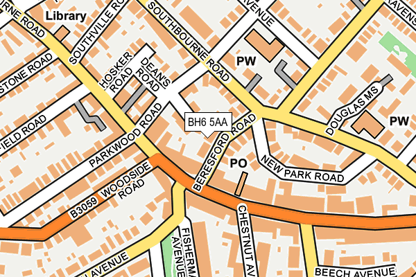 BH6 5AA map - OS OpenMap – Local (Ordnance Survey)