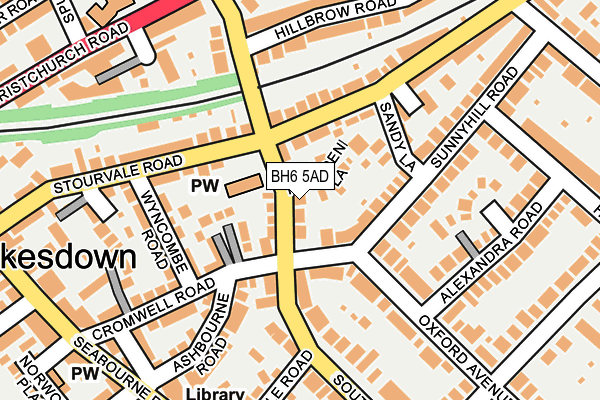 BH6 5AD map - OS OpenMap – Local (Ordnance Survey)