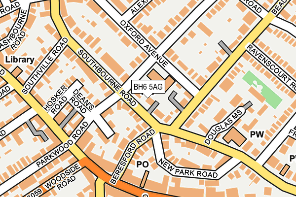 BH6 5AG map - OS OpenMap – Local (Ordnance Survey)