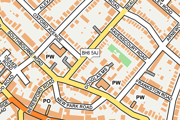 BH6 5AJ map - OS OpenMap – Local (Ordnance Survey)