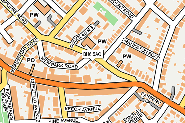 BH6 5AQ map - OS OpenMap – Local (Ordnance Survey)