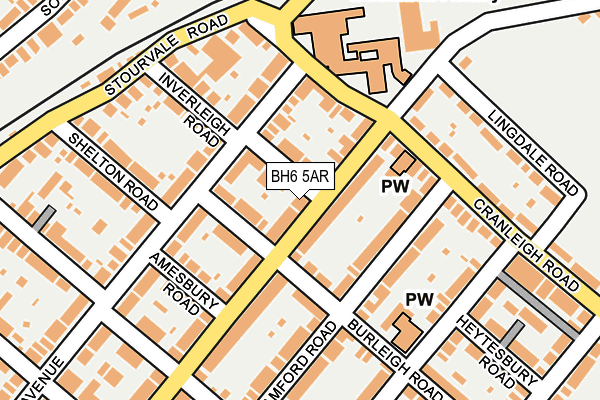 BH6 5AR map - OS OpenMap – Local (Ordnance Survey)