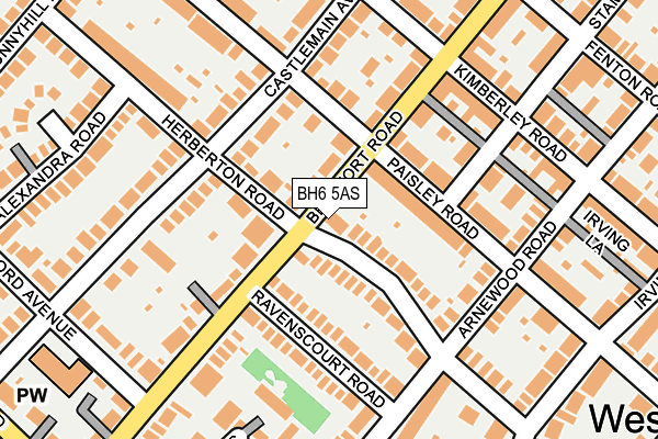 BH6 5AS map - OS OpenMap – Local (Ordnance Survey)