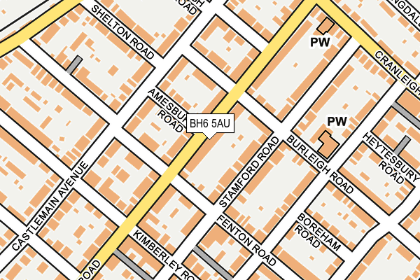 BH6 5AU map - OS OpenMap – Local (Ordnance Survey)