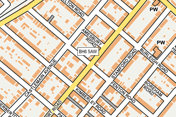 BH6 5AW map - OS OpenMap – Local (Ordnance Survey)