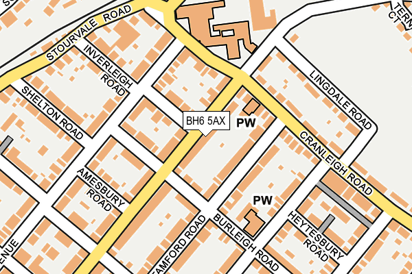 BH6 5AX map - OS OpenMap – Local (Ordnance Survey)