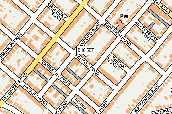 BH6 5BT map - OS OpenMap – Local (Ordnance Survey)