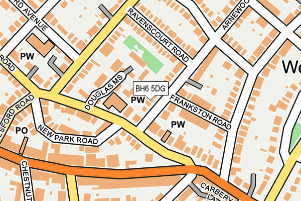 BH6 5DG map - OS OpenMap – Local (Ordnance Survey)