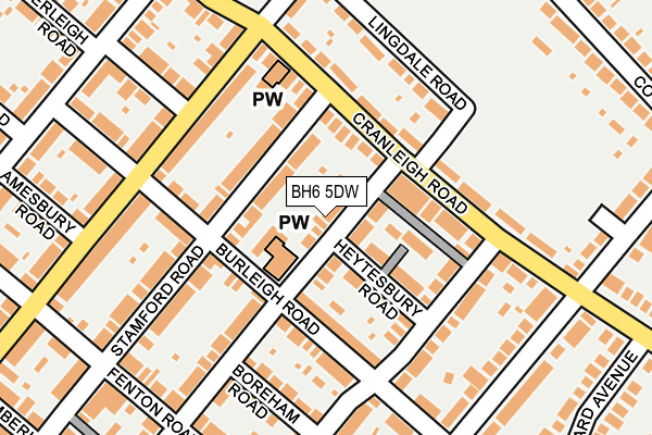 BH6 5DW map - OS OpenMap – Local (Ordnance Survey)