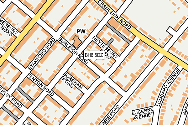 BH6 5DZ map - OS OpenMap – Local (Ordnance Survey)