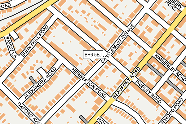 BH6 5EJ map - OS OpenMap – Local (Ordnance Survey)