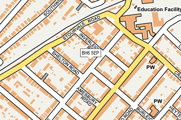 BH6 5EP map - OS OpenMap – Local (Ordnance Survey)