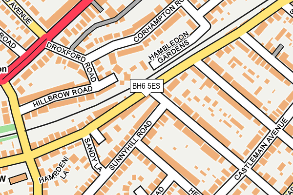 BH6 5ES map - OS OpenMap – Local (Ordnance Survey)