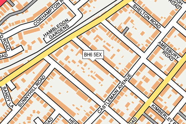 BH6 5EX map - OS OpenMap – Local (Ordnance Survey)