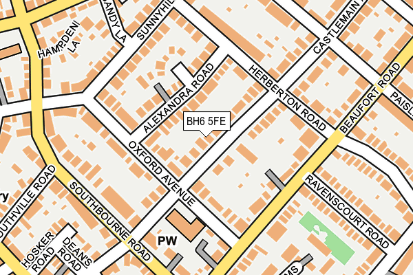 BH6 5FE map - OS OpenMap – Local (Ordnance Survey)