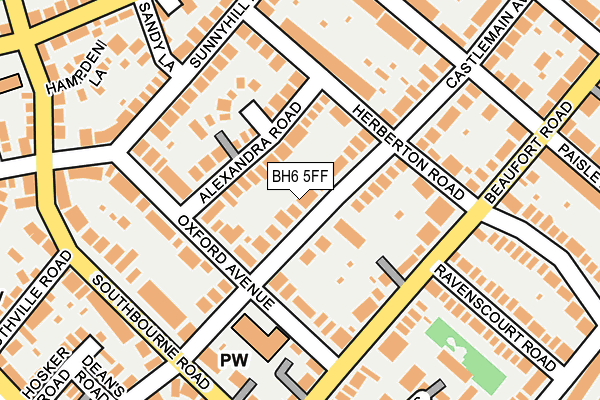 BH6 5FF map - OS OpenMap – Local (Ordnance Survey)