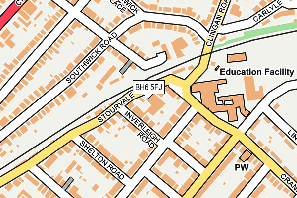 BH6 5FJ map - OS OpenMap – Local (Ordnance Survey)