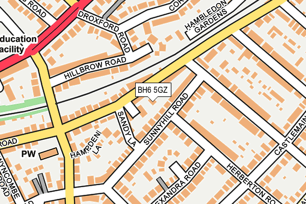 BH6 5GZ map - OS OpenMap – Local (Ordnance Survey)