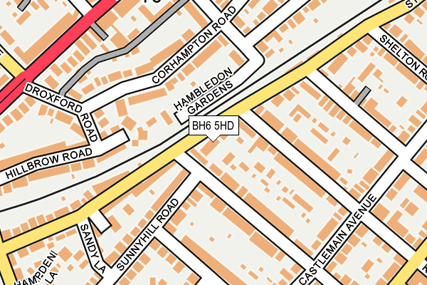 BH6 5HD map - OS OpenMap – Local (Ordnance Survey)