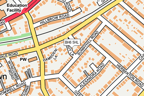 BH6 5HL map - OS OpenMap – Local (Ordnance Survey)