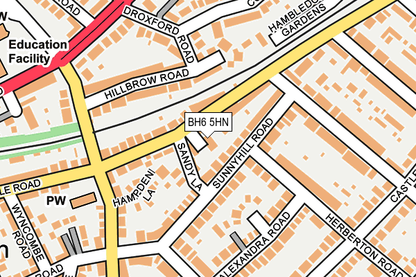BH6 5HN map - OS OpenMap – Local (Ordnance Survey)