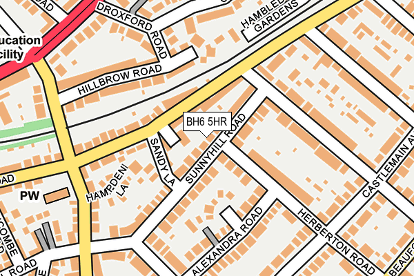 BH6 5HR map - OS OpenMap – Local (Ordnance Survey)
