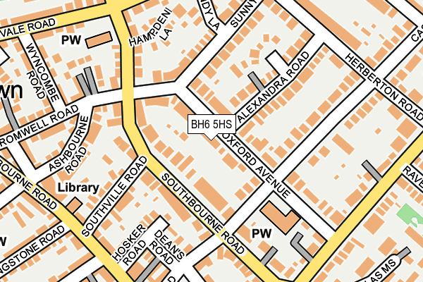 BH6 5HS map - OS OpenMap – Local (Ordnance Survey)