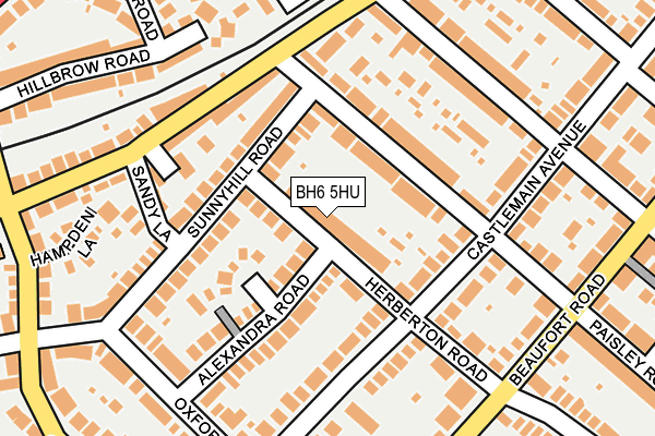 BH6 5HU map - OS OpenMap – Local (Ordnance Survey)