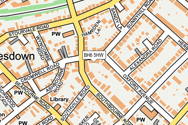 BH6 5HW map - OS OpenMap – Local (Ordnance Survey)