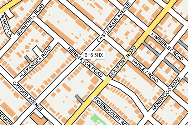 BH6 5HX map - OS OpenMap – Local (Ordnance Survey)