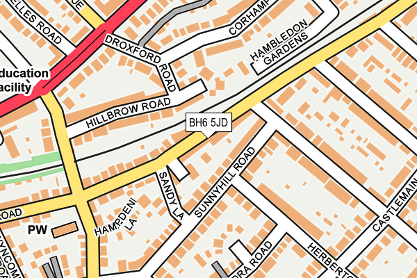 BH6 5JD map - OS OpenMap – Local (Ordnance Survey)